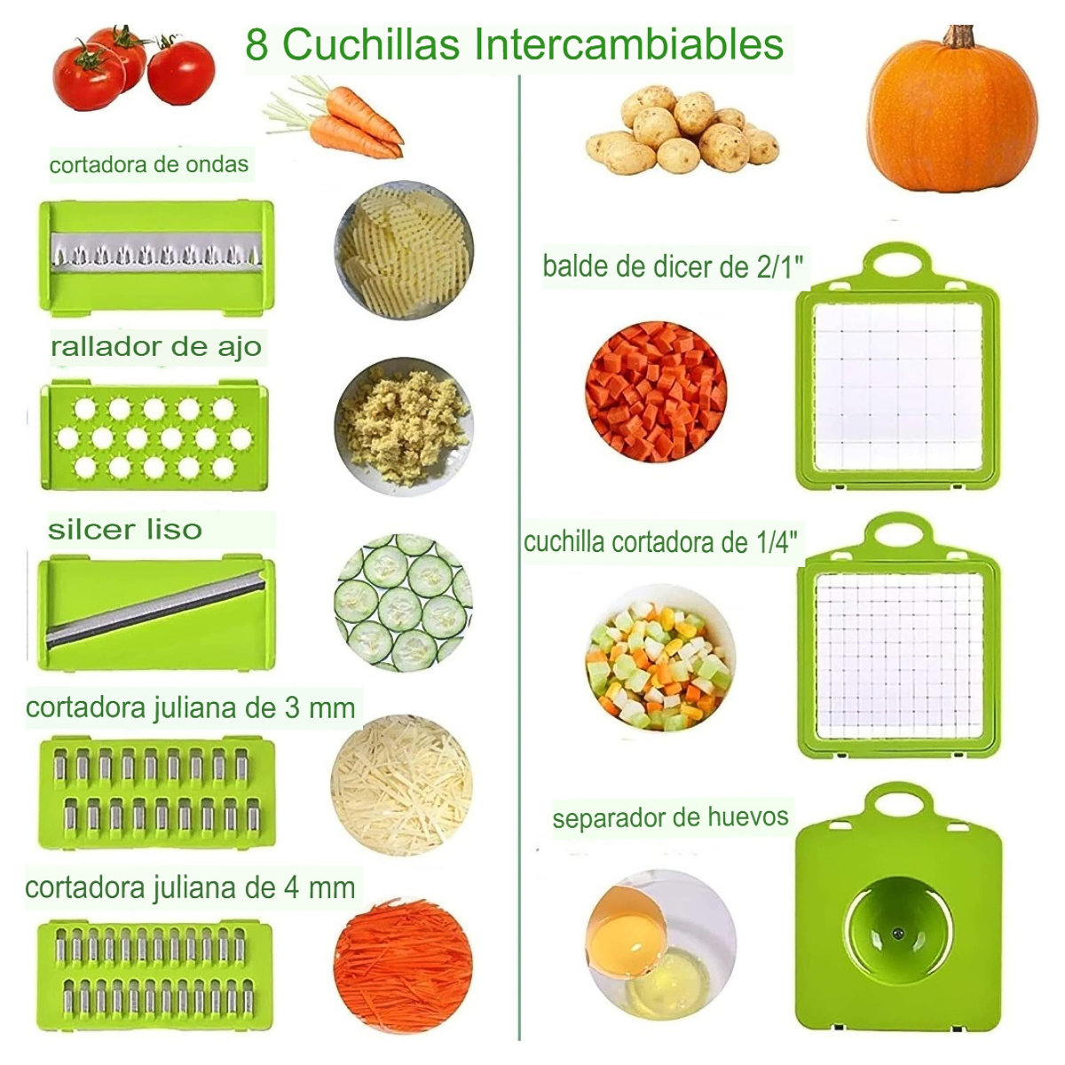 🥕 Rallador de Cocina Multifuncional 12 en 1